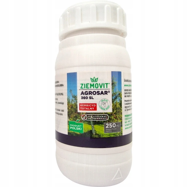 Agrosar 360 SL Na Chwasty Herbicyd Totalny Glifosat 250ml BEZ ZAŚWIADCZENIA