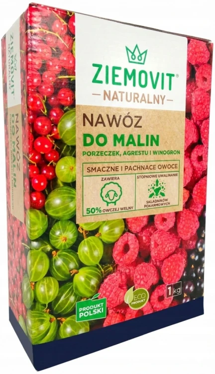 Nawóz do malin, porzeczek, agrestu, winogron Organiczny 1kg ZIEMOVIT